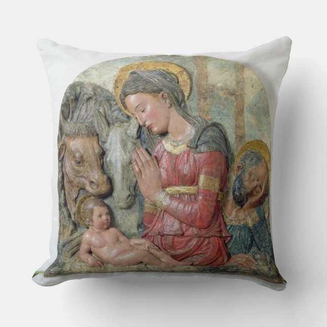 The Nativity, c.1460 (painted terracotta) Cushion (Front)