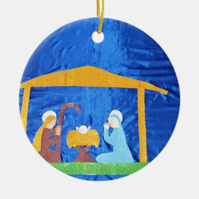 The Nativity Ceramic Ornament (Front)
