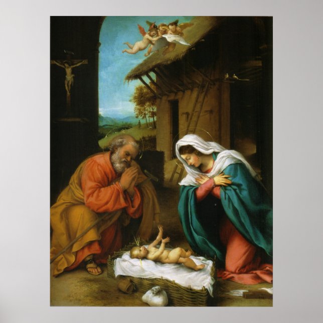 The Nativity Christi Geburt by Lorenzo Lotto Poster (Front)