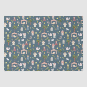 The Nativity Christmas holiday Navy  Tissue Paper