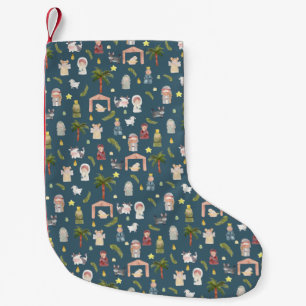 The Nativity Christmas holiday Small Navy Small Christmas Stocking