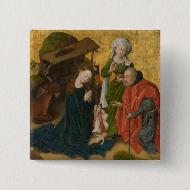 The Nativity, circa 1460 15 Cm Square Badge (Front)