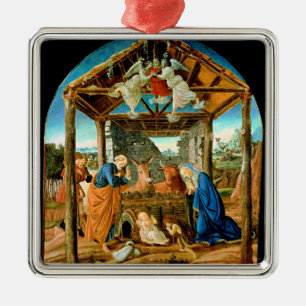 The Nativity, famous painting by Sandro Botticelli Metal Ornament