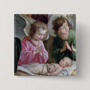 The Nativity, from the Buxtehude Altar, 1400-10 15 Cm Square Badge