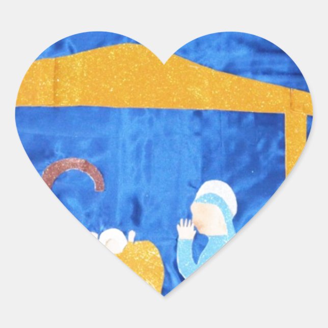 The Nativity Heart Sticker (Front)