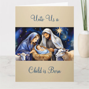 The Nativity of Baby Jesus Christmas Greetings Card