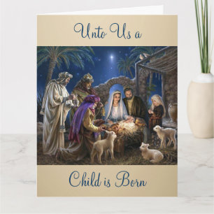 The Nativity of Baby Jesus Christmas Greetings Card