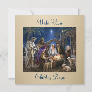 The Nativity of Baby Jesus Christmas Greetings Card