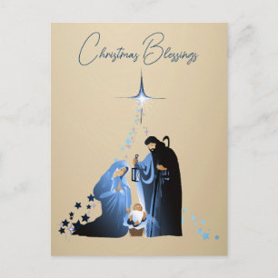 The Nativity of Baby Jesus Christmas Greetings Holiday Postcard