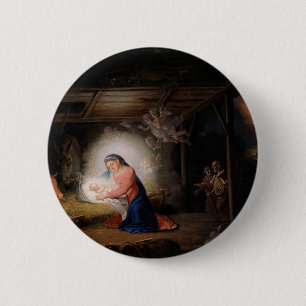 The Nativity of Christ (by Vladimir Borovikovsky) 6 Cm Round Badge