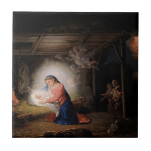 The Nativity of Christ (by Vladimir Borovikovsky) Ceramic Tile