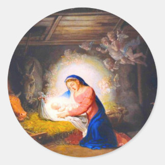 The Nativity of Christ Classic Round Sticker