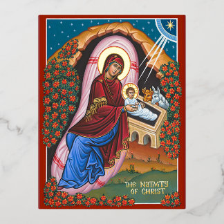 The Nativity of Christ Foil Invitation Postcard