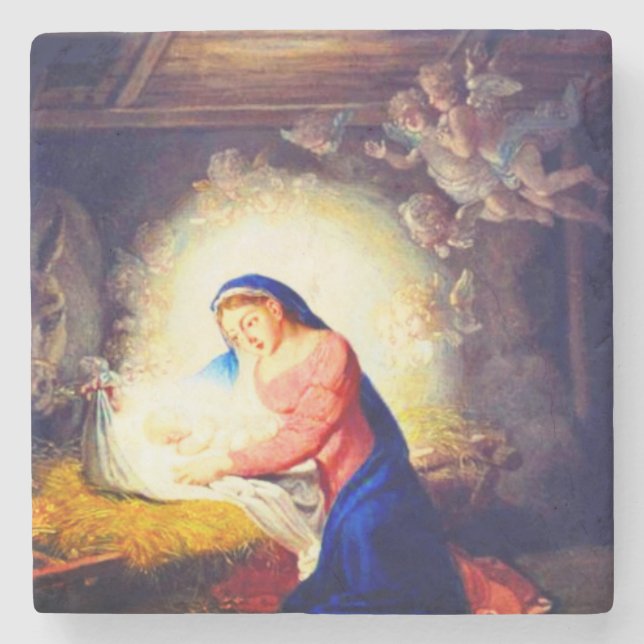 The Nativity of Christ Stone Coaster (Front)