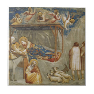 The Nativity of Jesus Christ by Giotto  Ceramic Tile