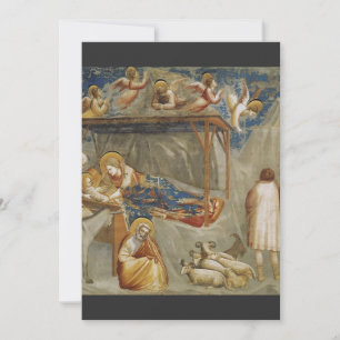 The Nativity of Jesus Christ by Giotto  Holiday Card