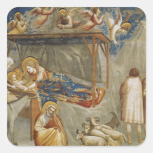 The Nativity of Jesus Christ by Giotto Square Sticker