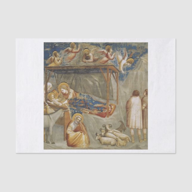 The Nativity of Jesus Christ by Giotto  Tissue Paper (Front)
