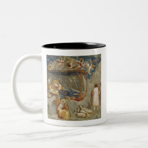 The Nativity of Jesus Christ by Giotto  Two-Tone Coffee Mug