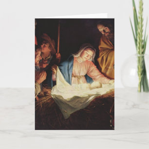 The Nativity of Jesus - Gerard van Honthorst Holiday Card