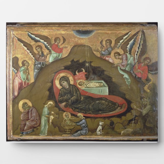 The Nativity, (oil on panel) Plaque (Front)