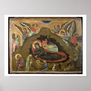 The Nativity, (oil on panel) Poster