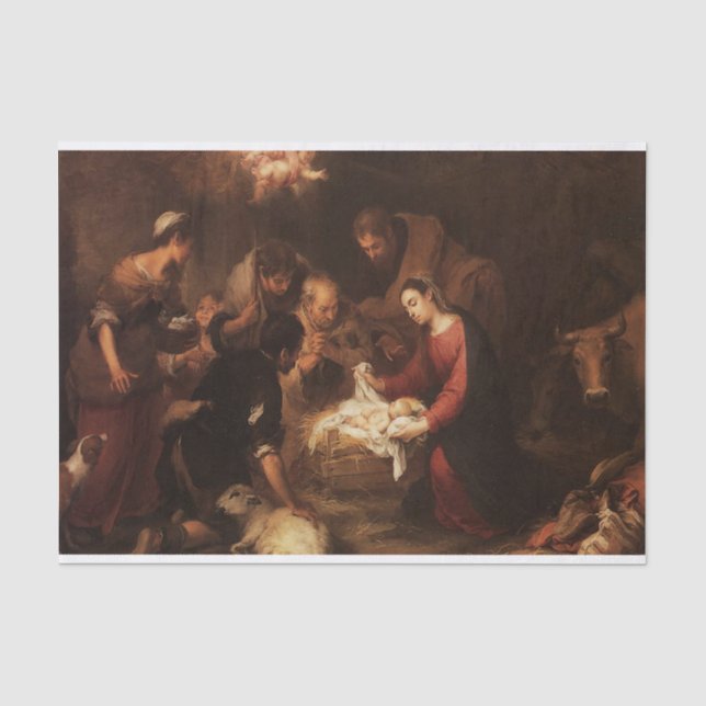 The Nativity Shepherds 1668 Tissue Paper (Front)