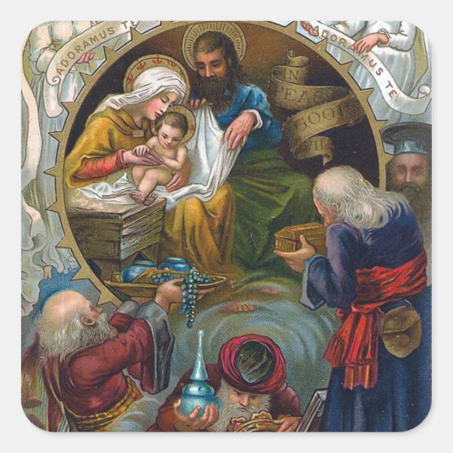 "The Nativity" Square Sticker (Front)