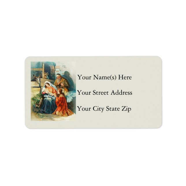 The Nativity Vintage Address Label (Front)