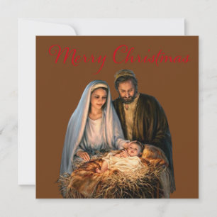 The Nativity with Mary, Joseph and baby Jesus Holiday Card