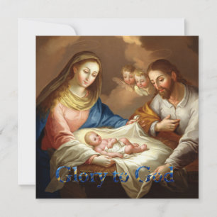 The Nativity with Mary, Joseph and baby Jesus  Holiday Card