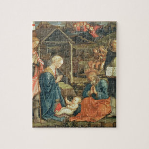 The Nativity with SS. Michael and Dominic, 1470 (t Jigsaw Puzzle