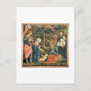The Nativity with SS. Michael and Dominic, 1470 (t Postcard