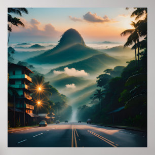 The nature design with Mountains Scenic Landscape Poster