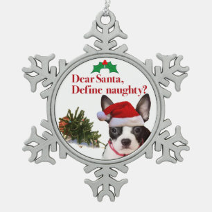 The Naughty Boston Terrier Ornament