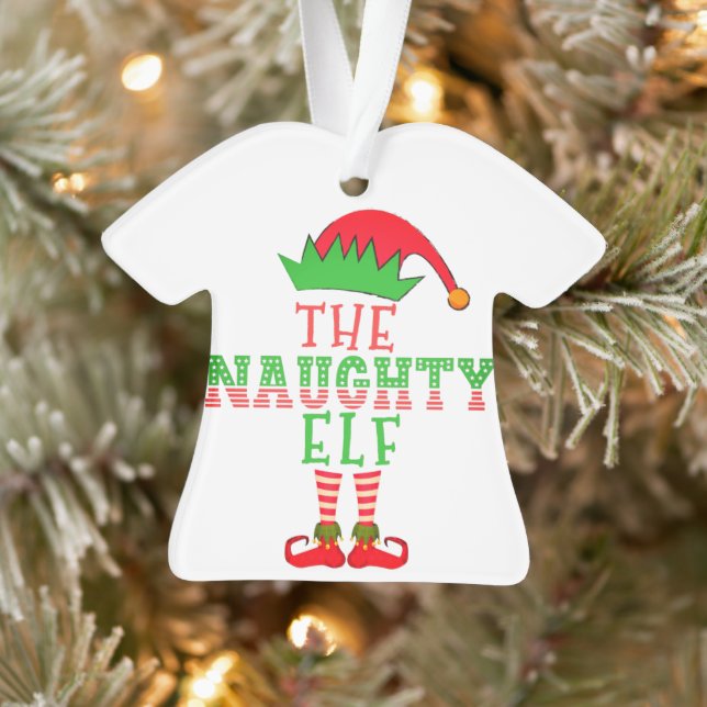 The Naughty Elf Family Matching Christmas Pajama Ornament (Tree)