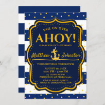 The Nautical Anchor Navy&Gold Stripe Baby Birthday