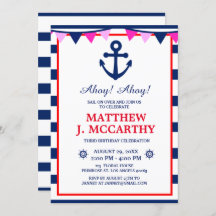 The Nautical Anchor Navy Stripe Baby Ship Birthday