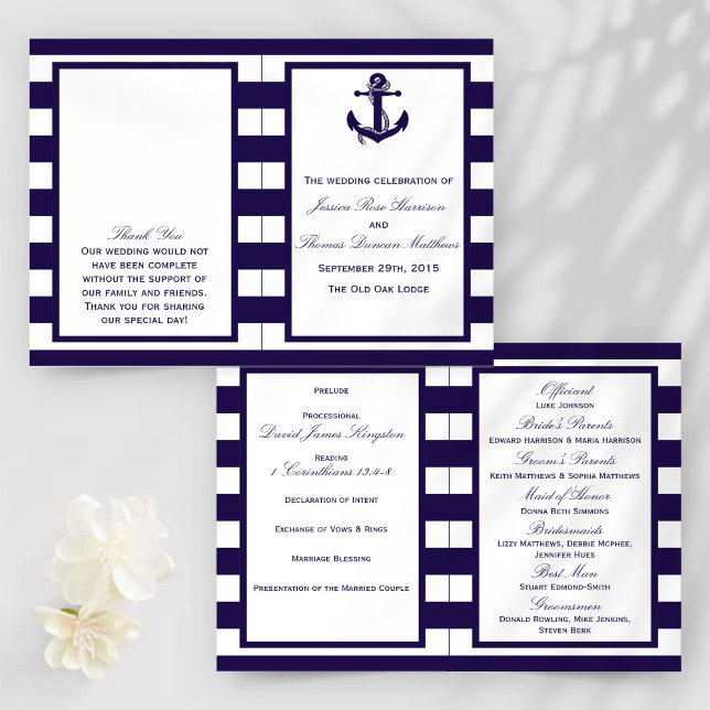 The Nautical Anchor Navy Stripe Wedding Collection (Creator Uploaded)