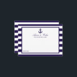 The Nautical Anchor Navy Stripe Wedding Collection Advice Card<br><div class="desc">Celebrate in style with these nautical anchor advice cards. The simple yet stylish design will allow your guests to write a note of advice for you to keep and read over in years to come. The wording is easy to personalise so these cards can quickly be transformed into advice cards...</div>