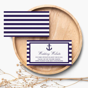 The Nautical Anchor Navy Stripe Wedding Collection Enclosure Card