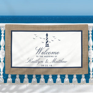 The Nautical Lighthouse Burlap Wedding Collection Banner
