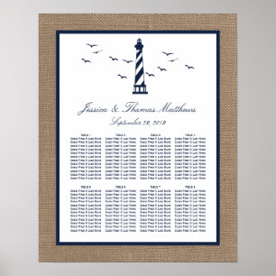 The Nautical Lighthouse Burlap Wedding Collection Poster