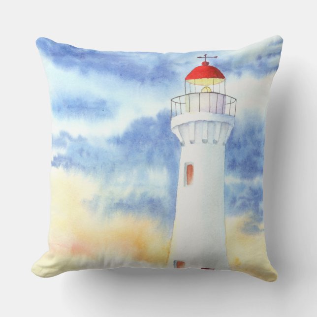 The Nautical Lighthouse Mountains Cushion (Front)