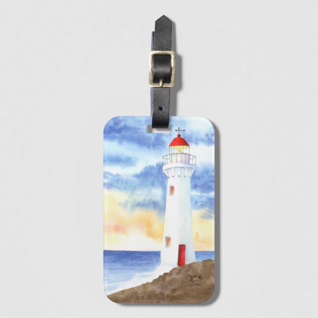 The Nautical Lighthouse Mountains Luggage Tag (Front Vertical)