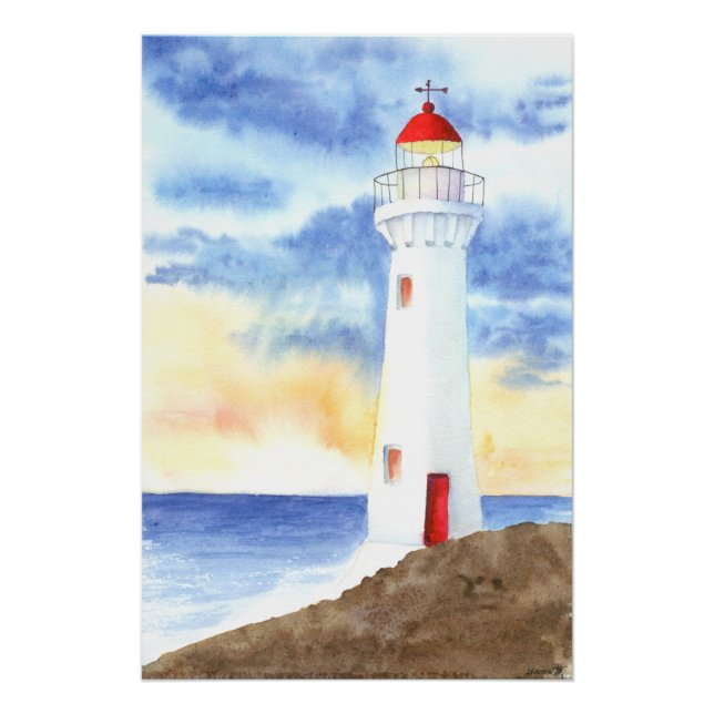 The Nautical Lighthouse Mountains Poster (Front)