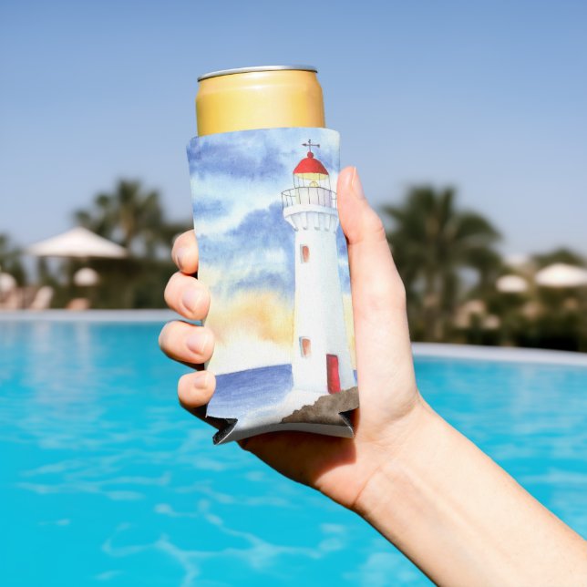 The Nautical Lighthouse Mountains Seltzer Can Cooler (In Situ Pool)