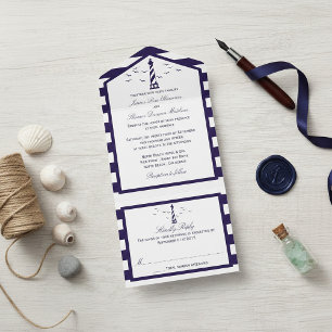 The Nautical Lighthouse Wedding Collection All In One Invitation