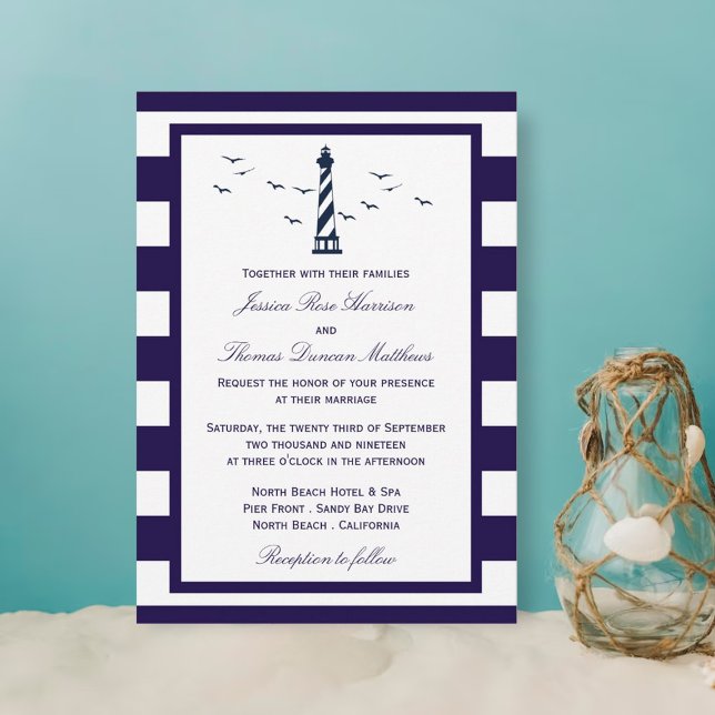 The Nautical Lighthouse Wedding Collection Invitation (Creator Uploaded)