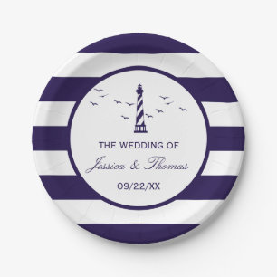 The Nautical Lighthouse Wedding Collection Paper Plate